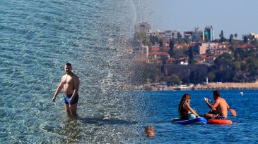 Bir&ccedil;ok İlde Kar Yağışı Yol A&ccedil;tı, Ancak Burada Deniz Keyfi Devam Ediyor