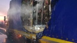 Bolu'da TIR Yolda Alev Alev Yandı: Dorse İçindeki Kuru Yemişler Tutuştu!