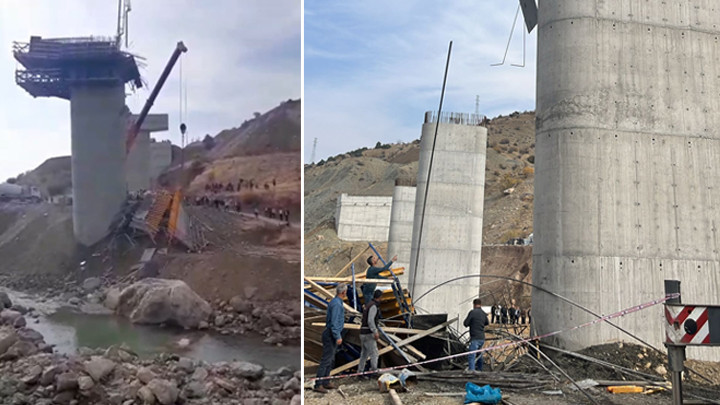 Diyarbakır'da K&ouml;pr&uuml; İnşaatında Iskele &Ccedil;&ouml;kt&uuml;: 4 Can Kaybı, 2 Yaralı