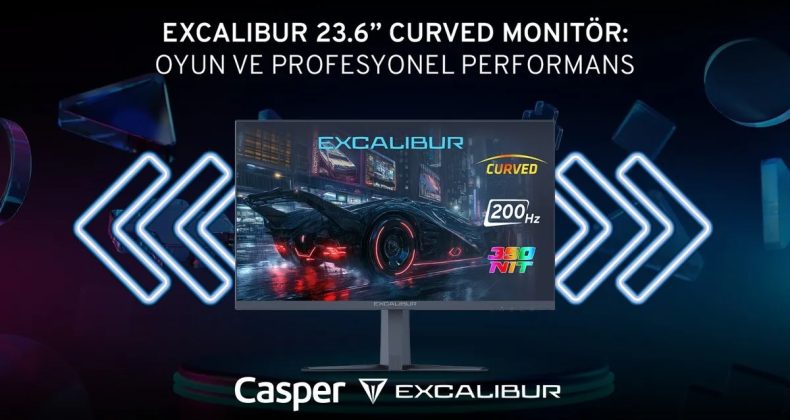 Excalibur 23.6 Curved Monitör ile 200 Hz ve 1 ms Tepki Süresi ile Kesintisiz Oyun Keyfi