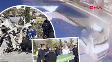 Feci Kaza Kameralara Yansıdı! Otomobil İkiye B&ouml;l&uuml;nd&uuml;: 1 &Ouml;l&uuml;