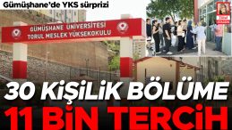 Gümüşhane’de YKS Şaşkınlığı… 30 Kişilik Bölüme 11 Bin Tercih
