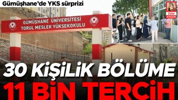 G&uuml;m&uuml;şhane&rsquo;de YKS Şaşkınlığı… 30 Kişilik B&ouml;l&uuml;me 11 Bin Tercih