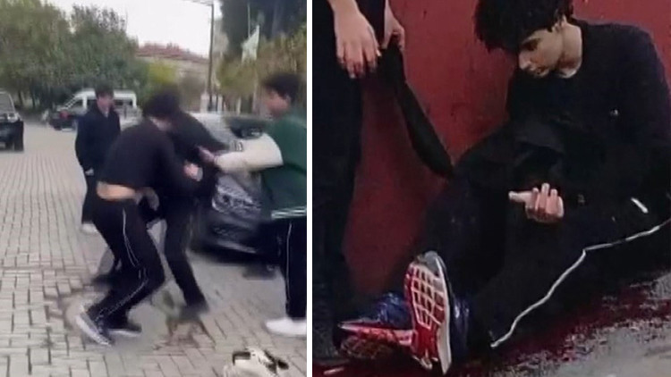 G&uuml;venlik Kameralarında İstanbul'da &Ouml;ğrenciler Arasındaki Bı&ccedil;aklı Kavga