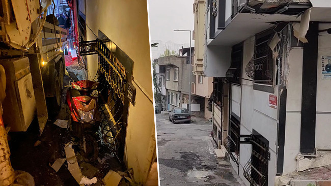 İstanbul'da korku dolu anlar! Vinç 4 araca ve 2 binaya çarptı | 'Araçtan aşağıya indiğinde yaptıklarının farkında değildi'