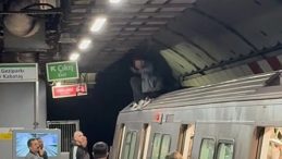 İstanbul'da Şaşırtan Olay: Durakta Bekleyen Metronun Üzerine Çıktı!