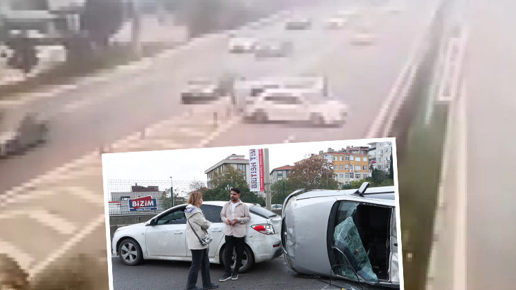 İstanbul'da Zincirleme Kaza: O Anlar Güvenlik Kamerasında