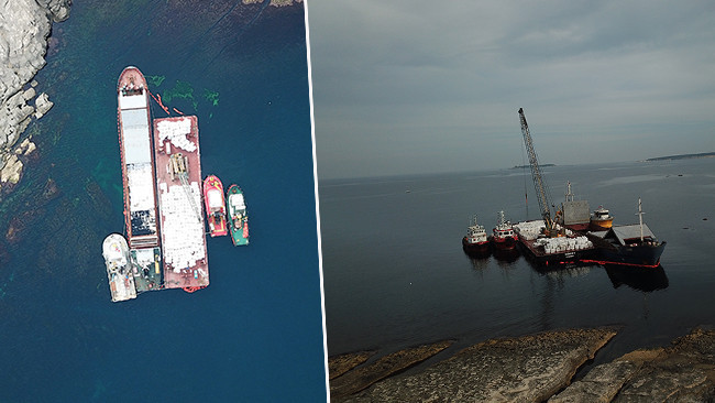 Kocaeli’de karaya oturmuştu: 2 bin 135 ton alçının tahliyesi için çalışma başlatıldı