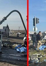 SON DAKİKA: Diyarbakır'da feci kaza! TIR, iki aracı bi&ccedil;ti: 4 &ouml;l&uuml;, 1 yaralı! O anlar kamerada