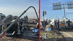 SON DAKİKA: Diyarbakır'da feci kaza! TIR, iki aracı bi&ccedil;ti: 4 &ouml;l&uuml;, 1 yaralı! O anlar kamerada