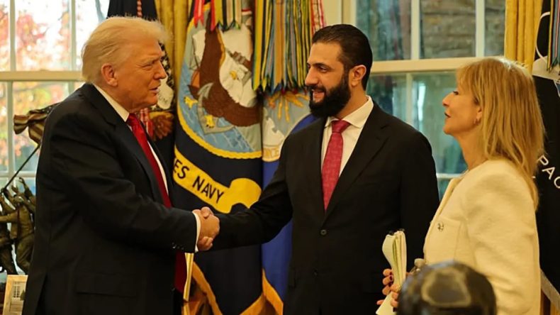 Suriye Cumhurbaşkanı Şara, ABD Heyeti ile G&ouml;r&uuml;şt&uuml;