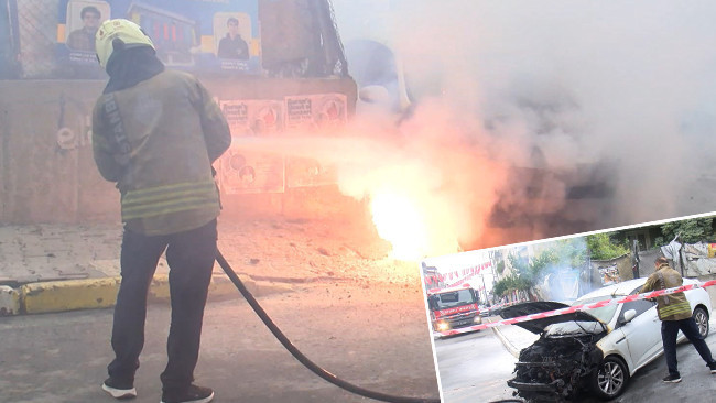 Yer Altındaki Elektrik Kablolarında Yangın: Otomobil Alev Alev Yandı!