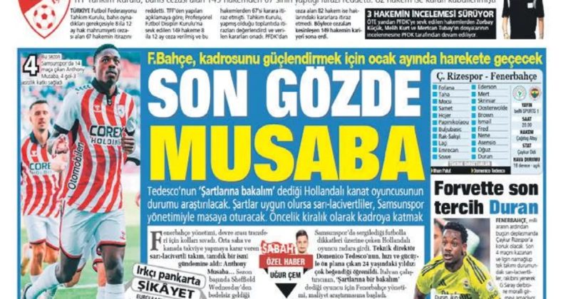 23 Kasım&rsquo;da Yazdık, Musaba Fenerbah&ccedil;eli Oldu