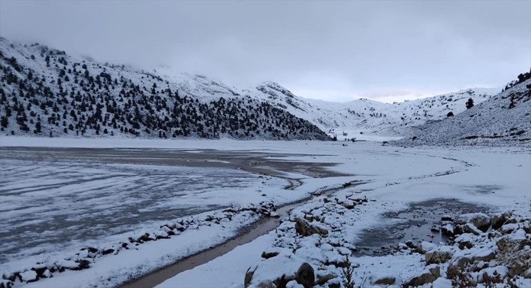 Antalya'daki kar manzarası