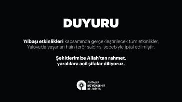 Antalya'da Yılbaşı Etkinlikleri İptal Edildi