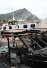 Antalya'da Yıldırım D&uuml;şmesi Sonucu Tekne Yangını