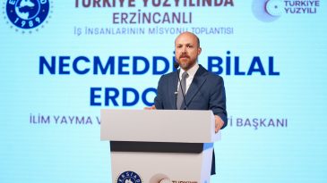 Bilal Erdoğan T&uuml;rkiye Y&uuml;zyılında Erzincanlı İş İnsanlarının Misyonu Programında G&ouml;r&uuml;şlerini Paylaştı