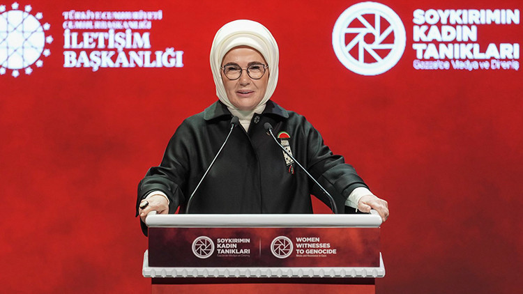 Emine Erdoğan, 'Soykırımın Kadın Tanıkları: Gazze&rsquo;de Medya ve Direniş' Programında Konuştu