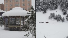 Kar kalınlığı 2 metreyi aştı: Ara&ccedil;lar tamamen kara g&ouml;m&uuml;ld&uuml;!