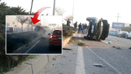 Makas Atan Aracın &Ccedil;arptığı Otomobil Devrildi: O Anlar Kamerada