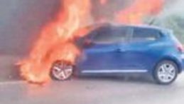 Musaba’nın arabası alevlere teslim oldu