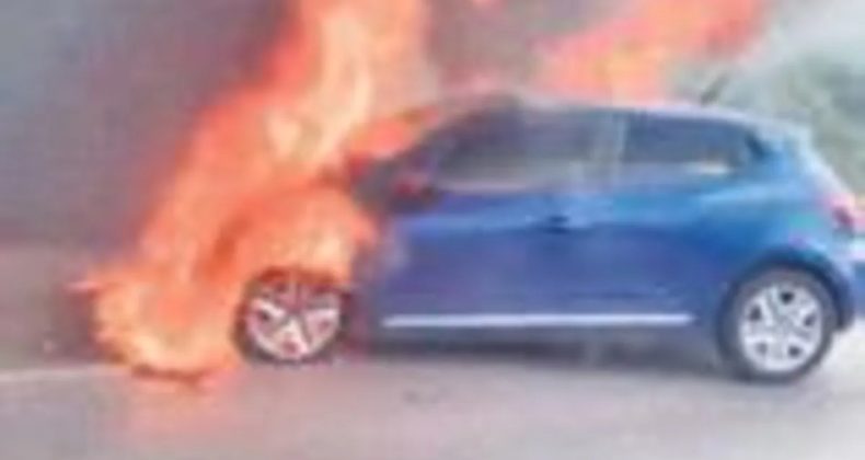 Musaba’nın arabası alevlere teslim oldu