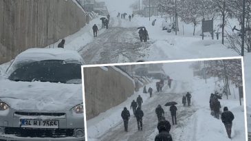 Şiddetli Kar Ve Tipi Etkisini G&ouml;sterdi: S&uuml;r&uuml;c&uuml;ler Ara&ccedil;larını Terketmek Zorunda Kaldı