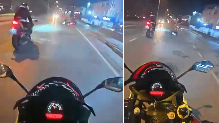 Sultanbeyli'de motosiklet s&uuml;r&uuml;c&uuml;s&uuml;n&uuml;n hayatını kaybettiği kaza kamerada