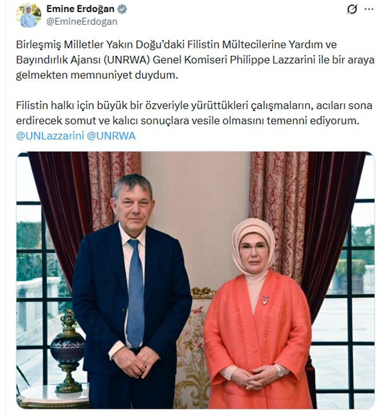 Emine Erdoğan ve Philippe Lazzarini Görüşmesi
