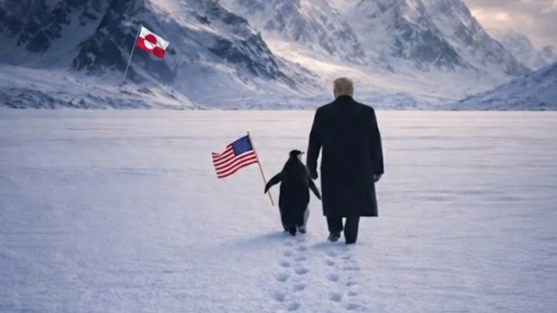 Beyaz Saray&rsquo;dan penguenli &lsquo;Gr&ouml;nland&rsquo; paylaşımı