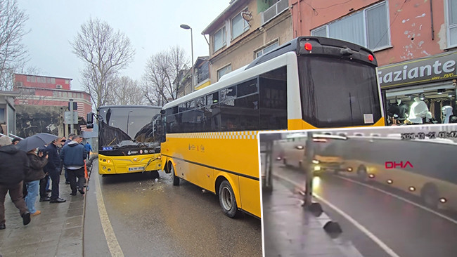 Beykoz'da İki İETT Otob&uuml;s&uuml; Kafa Kafaya &Ccedil;arpıştı: Yaralılar Var