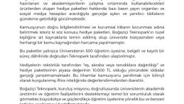Boğazi&ccedil;i &Uuml;niversitesinden Hediye Paketi İddialarına Yalanlama