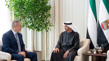 Dışişleri Bakanı Hakan Fidan, Abu Dabi'de BAE Devlet Başkanı Muhammed Bin Zayid ile g&ouml;r&uuml;şt&uuml;