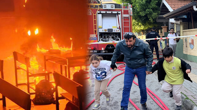 İlkokulda Sınıfta Yangın! Eğitime İki G&uuml;n Ara Verildi