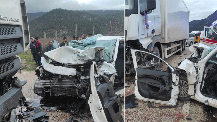 Isparta'da Feci Kaza: Otomobil Park Halindeki TIR'a &Ccedil;arptı, 2 Can Kaybı, 1 Yaralı