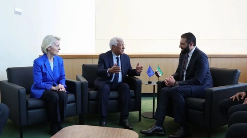 Şam&rsquo;da &Ouml;nemli Zirve Ger&ccedil;ekleşti! Şara, AB Heyetini Ağırladı