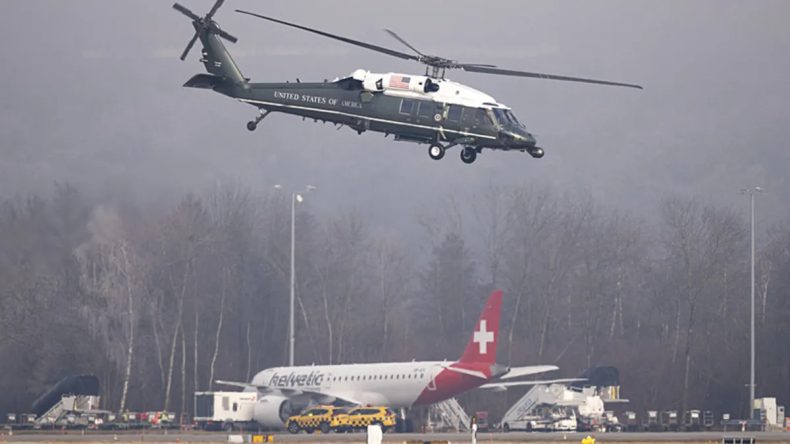 Trump'ın Helikopteri Davos'ta