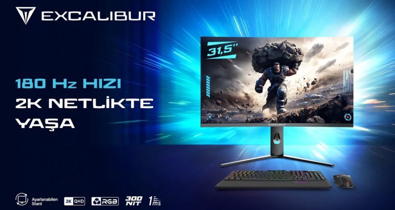 &Uuml;st&uuml;n &Ccedil;&ouml;z&uuml;n&uuml;rl&uuml;k, Sınırları Zorlayan Hız: Excalibur 31.5 2K 180Hz Curved Monit&ouml;r