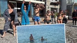 Yurdun B&uuml;y&uuml;k B&ouml;l&uuml;m&uuml;nde Kar Teyakkuzu S&uuml;rerken Onlar Denize Girdi