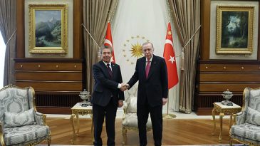 Başkan Erdoğan, KKTC Başbakanı &Uuml;nal &Uuml;stel'i Ağırladı