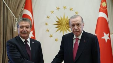 Cumhurbaşkanı Erdoğan, KKTC Başbakanı &Uuml;stel'i Kabul Etti