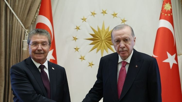 Cumhurbaşkanı Erdoğan, KKTC Başbakanı &Uuml;stel'i Kabul Etti