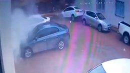 Gaziantep'te b&uuml;y&uuml;k tehlike atlatıldı! Korkun&ccedil; anlar kamera kaydında