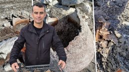 G&ouml;l Kurudu, Sahilde Gizemli K&uuml;pler Ortaya &Ccedil;ıktı