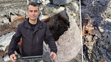 G&ouml;l Kurudu, Sahilde Gizemli K&uuml;pler Ortaya &Ccedil;ıktı