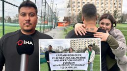 Halı Sahada 'Yengeye' Mesaj Pankartı