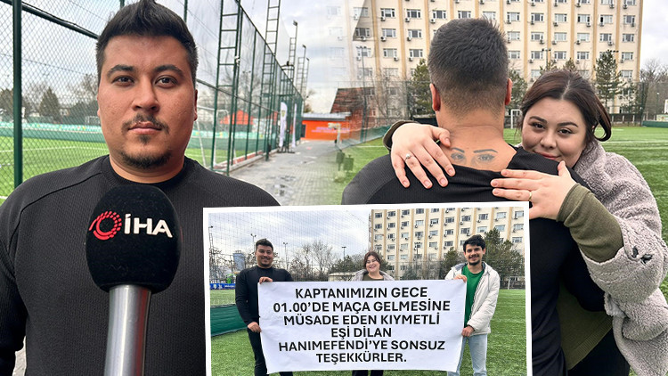 Halı Sahada 'Yengeye' Mesaj Pankartı