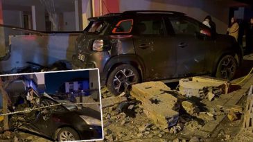 Sultanbeyli'de S&uuml;r&uuml;c&uuml; Direksiyon Hakimiyetini Kaybetti: 4 Araca ve İş Yerine &Ccedil;arptı