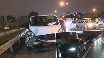 &Uuml;mraniye'de zincirleme kaza: Trafik yoğunluğu oluştu