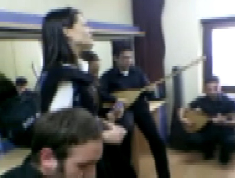 Fatma Nur Çelik'in paylaştığı prova kaydından bir görüntü